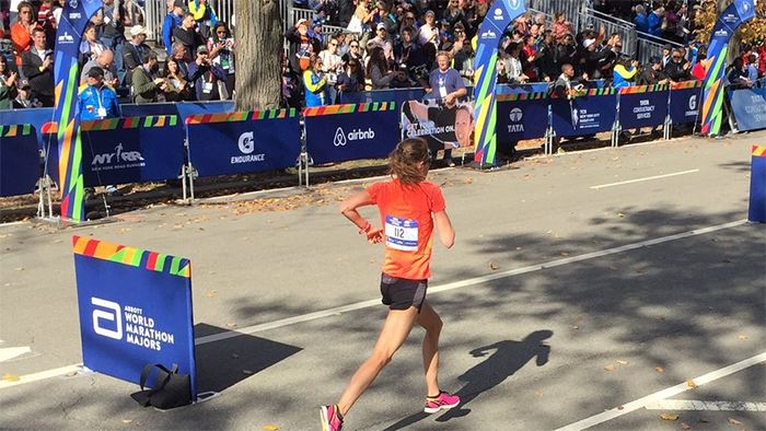 Gwen Jorgensen finished 14th in the NYC Marathon