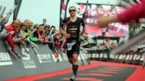 Ironman Wales 2016 - Phil Graves coming into the finish Ironman Wales 2016 - Phil Graves coming into the finish