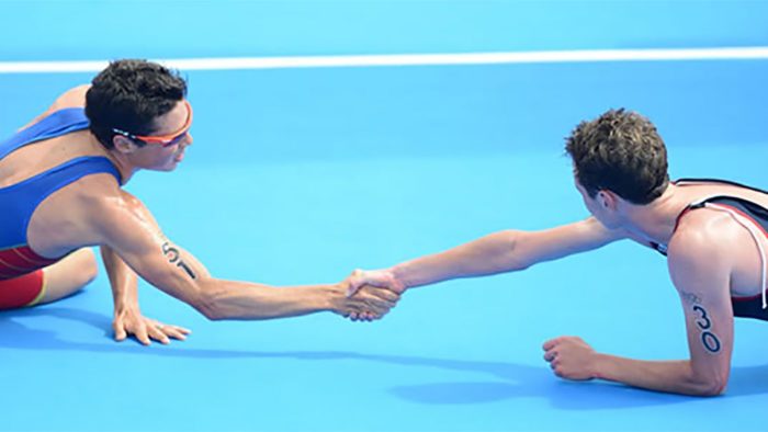 Javier Gomez & Alistair Brownlee at London 2012