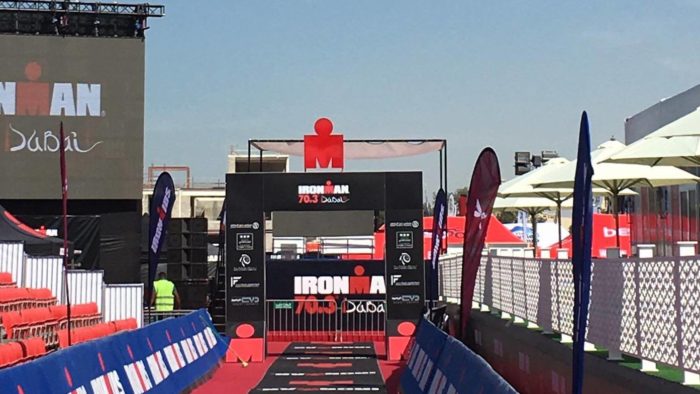 IRONMAN 70.3 Dubai finish line 2017