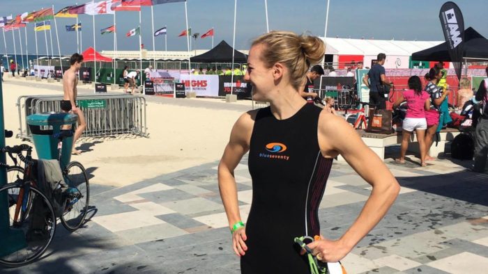 Final pre-race swim for Kimberley Morrison in Dubai