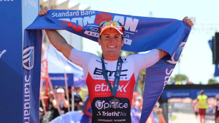 Romain Guillaume (FRA) wins IRONMAN 70.3 South Africa 2017. Photo credit - Craig Muller