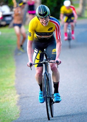 Cameron Dye wins Stage 1 of 'The Equalizer', the 6km ITT on Day Two of Super League Hamilton Island