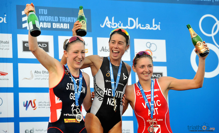 Smiles on the Abu Dhabi podium