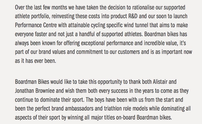 Boardman Bikes and the Brownlee brothers