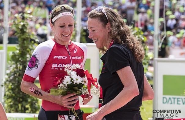 Daniela Ryf and Chrissie Wellington at Challenge Roth