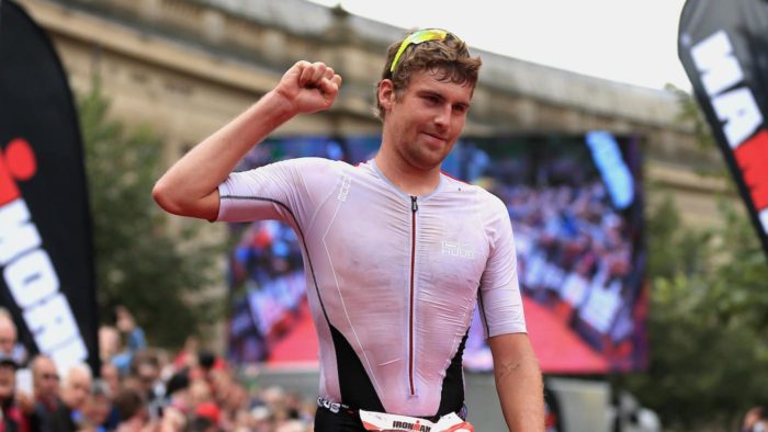 BOLTON, ENGLAND - JULY 19: David McNamee of Great Britain wins the mens race during the Ironman UK event on July 19, 2015 in Bolton, England. (Photo by Stephen Pond/Getty Images) *** Local Caption *** David McNamee