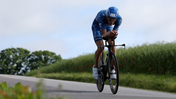 HELSINGOR, DENMARK - JUNE 18: Michael Raelert of Germany competes in the bike section of KMD IRONMAN 70.3 European Championship Elsinore on June 18, 2017 in Helsingor, Denmark. (Photo by Nigel Roddis/Getty Images for Ironman)