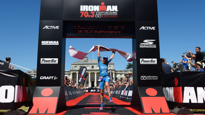 STAFFORD, ENGLAND - JUNE 18: Lucy Gossage of Great Britain wins the womens race in the IRONMAN 70.3 Staffordshire on June 18, 2017 in Stafford, England. (Photo by Patrik Lundin/Getty Images)