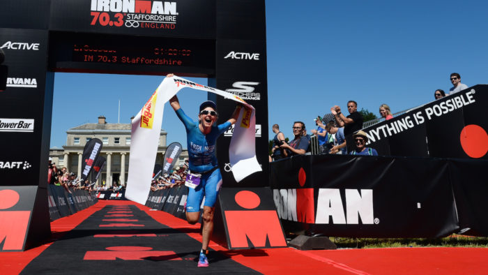 STAFFORD, ENGLAND - JUNE 18: Lucy Gossage of Great Britain wins the womens race in the IRONMAN 70.3 Staffordshire on June 18, 2017 in Stafford, England. (Photo by Patrik Lundin/Getty Images)