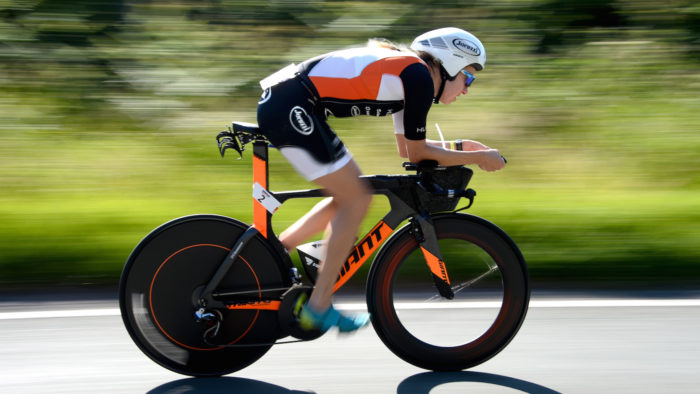 STAFFORD, ENGLAND - JUNE 18: Kimberley Morrison of Great Britain on the bike in the IRONMAN 70.3 Staffordshire on June 18, 2017 in Stafford, England. (Photo by Patrik Lundin/Getty Images)