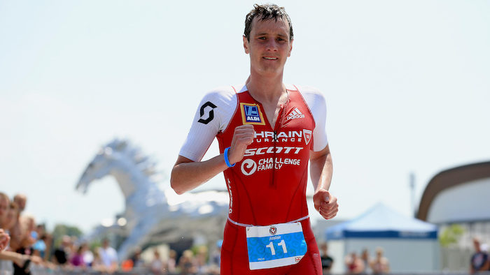 BRATISLAVA, SLOVAKIA - JUNE 3: Alistair Brownlee of Great Britain on the run course during The Championship Challenge Triathlon on June 3, 2017 in Bratislava, Slovakia. (Photo by Stephen Pond/Getty Images for Challenge Triathlon) *** Local Caption *** Alistair Brownlee