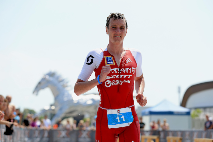 BRATISLAVA, SLOVAKIA - JUNE 3: Alistair Brownlee of Great Britain on the run course during The Championship Challenge Triathlon on June 3, 2017 in Bratislava, Slovakia. (Photo by Stephen Pond/Getty Images for Challenge Triathlon) *** Local Caption *** Alistair Brownlee