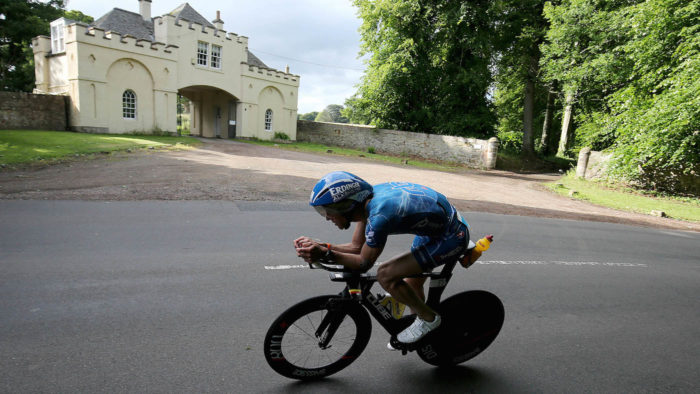 EDINBURGH, SCOTLAND - JULY 02: Andreas Raelert of Germany competes in the bike section of Ironman 70.3 Edinburgh on July 2, 2017 in Edinburgh, Scotland. (Photo by Nigel Roddis/Getty Images For Ironman )