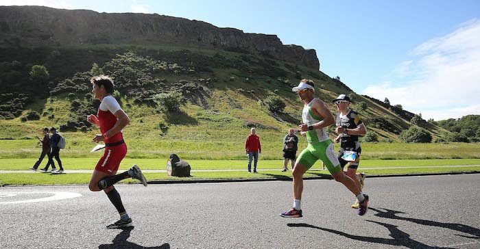 EDINBURGH, SCOTLAND - JULY 02: Athletes compete in the run section at Ironman 70.3 Edinburgh on July 2, 2017 in Edinburgh, Scotland. (Photo by Nigel Roddis/Getty Images For Ironman )