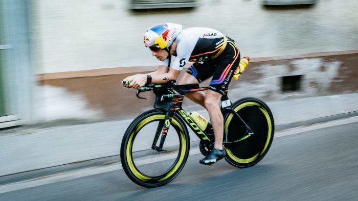 FRANKFURT AM MAIN, GERMANY - JULY 09: (EDITORS NOTE: This image was altered using a digital filter) Sebastian Kienle of Germany competes in the cycle leg of the race during Ironman European Championships on July 9, 2017 in Frankfurt am Main, Germany. (Photo by Alexander Scheuber/Getty Images for Ironman)