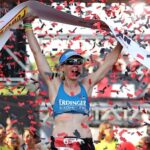 CERVIA, ITALY - SEPTEMBER 23: Lucy Gossage of Greta Britain celebrates winning IRONMAN Italy Emilia Romagna on September 23, 2017 in Cervia, Italy. (Photo by Bryn Lennon/Getty Images for IRONMAN)