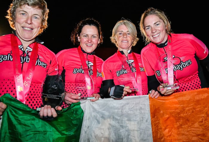 Race Around Ireland celebrations Galway Baybes Karen Brid Marie and Joanne broke the Irish racing record by over 10 hours to complete 2,150km in 81 hours 13 minutes. Photo Credit Michal Dzikowski