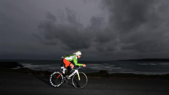 TENBY, WALES - SEPTEMBER 10: Athletes compete in the bike leg of IRONMAN Wales on September 10, 2017 in Tenby, Wales. (Photo by Bryn Lennon/Getty Images for IRONMAN)