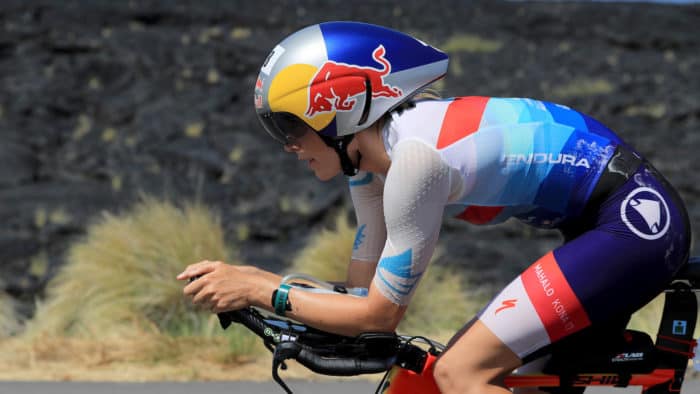 KAILUA KONA, HI - OCTOBER 14: Lucy Charles of Great Britain competes during the IRONMAN World Championship on October 14, 2017 in Kailua Kona, Hawaii. (Photo by Sean M. Haffey/Getty Images for IRONMAN)