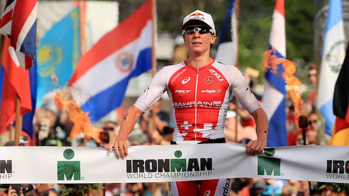 KAILUA KONA, HI - OCTOBER 14: Daniela Ryf of Switzerland celebrates after winning the IRONMAN World Championship on October 14, 2017 in Kailua Kona, Hawaii. (Photo by Sean M. Haffey/Getty Images for IRONMAN)