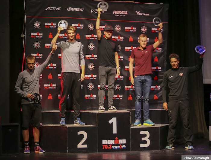 IRONMAN 70.3 Weymouth 2018 - Men's Pro podium