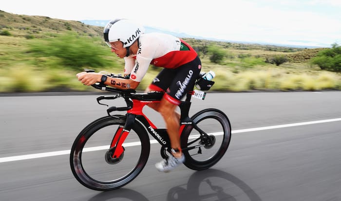 KAILUA KONA, HI - OCTOBER 13: Cameron Wurf competes on the bicycle portion during the IRONMAN World Championships brought to you by Amazon on October 13, 2018 in Kailua Kona, Hawaii. (Photo by Al Bello/Getty Images for IRONMAN)