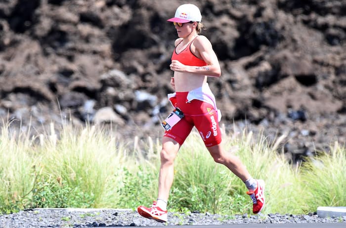 KAILUA KONA, HI - OCTOBER 13: Daniela Ryf of Switzerland runs during the IRONMAN World Championships brought to you by Amazon on October 13, 2018 in Kailua Kona, Hawaii. (Photo by Nils Nilsen/Getty Images for IRONMAN)