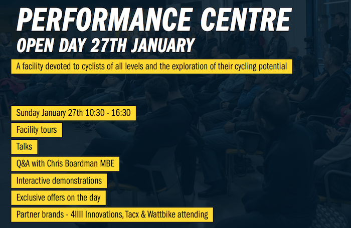 Boardman Performance Centre Open Day 27th January 2019