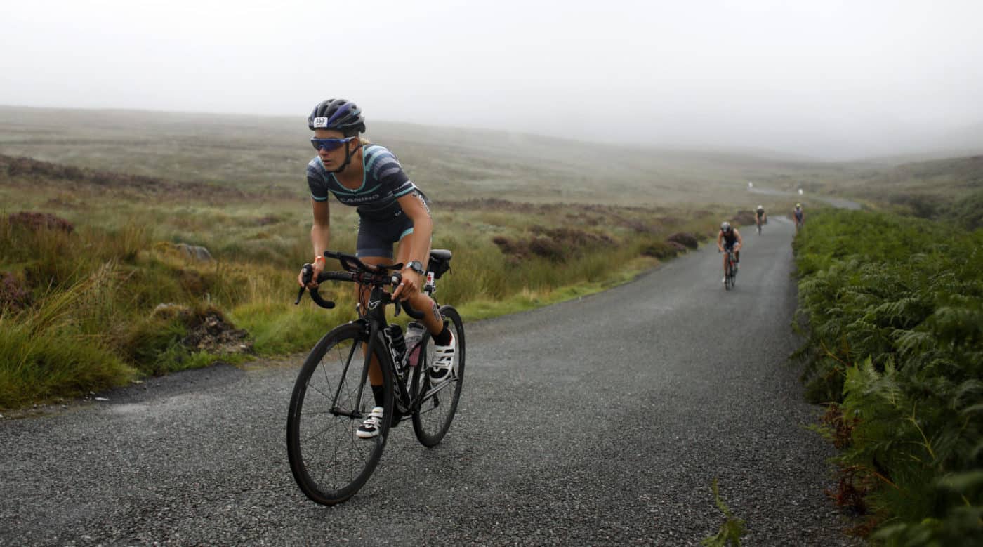 DUBLIN, IRELAND - AUGUST 19: Participants compete in the cycle leg of the race during IRONMAN 70.3 Dun Laoghaire on August 19, 2018 in Dublin, Ireland. (Photo by Charlie Crowhurst/Getty Images for IRONMAN)