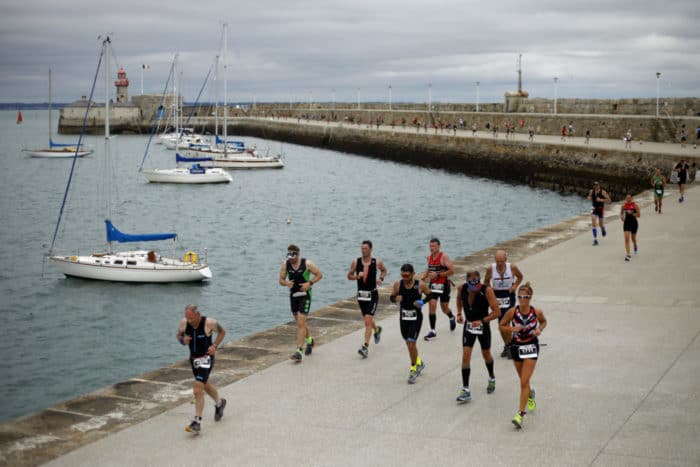 DUBLIN, IRELAND - AUGUST 19: Participants compete in the run leg of the race during IRONMAN 70.3 Dun Laoghaire on August 19, 2018 in Dublin, Ireland. (Photo by Charlie Crowhurst/Getty Images for IRONMAN)