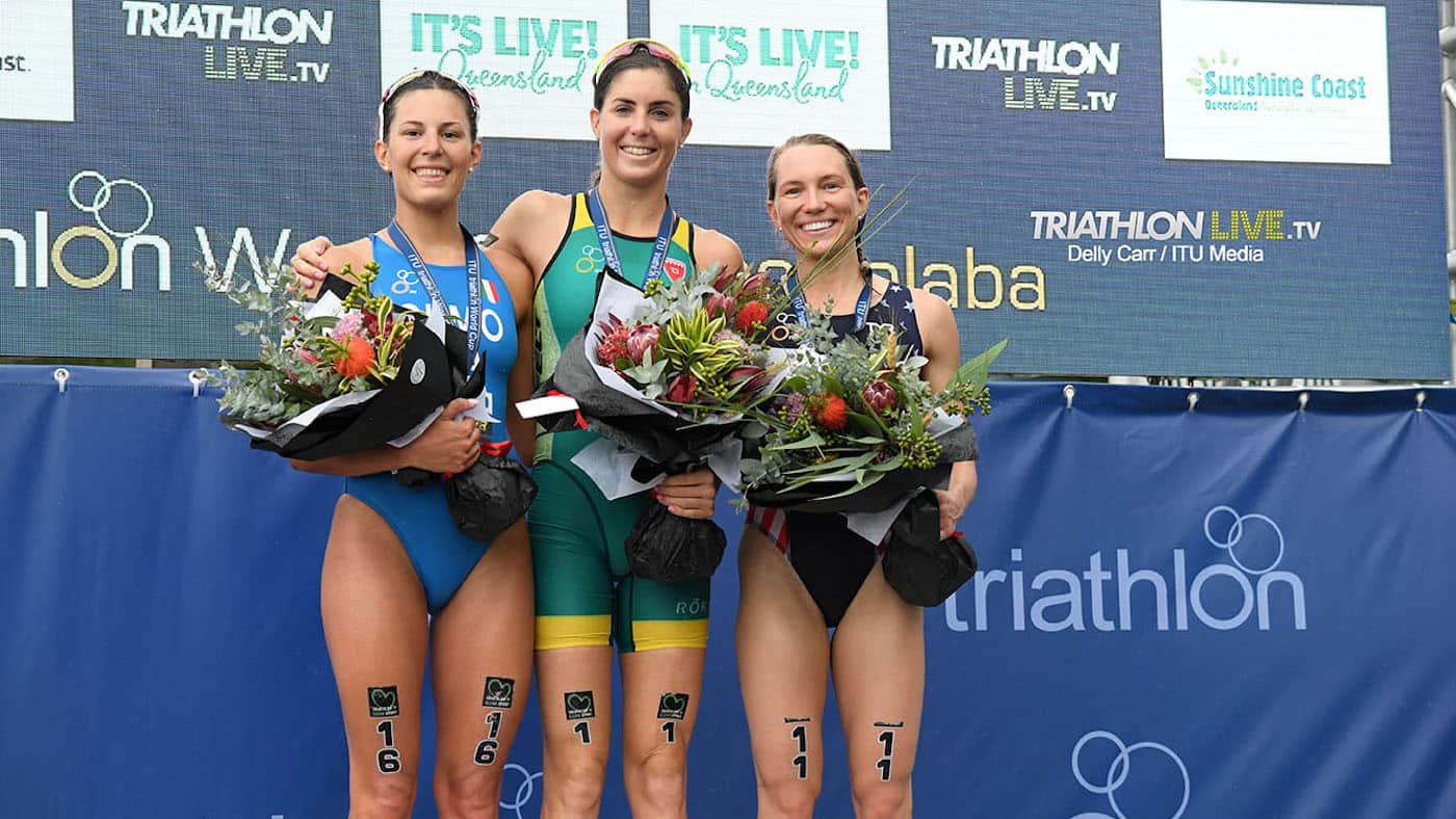 Mooloolaba ITU Triathlon World Cup 2019 - Ashleigh Gentle, Renee Tomlin, Angelica Olmo