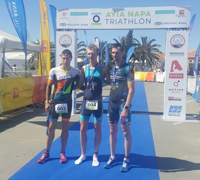 Ayia Napa Triathlon 2019: Aleksey Kalistratov / Andrey Bryukhankov / Ivan Kalashnikov