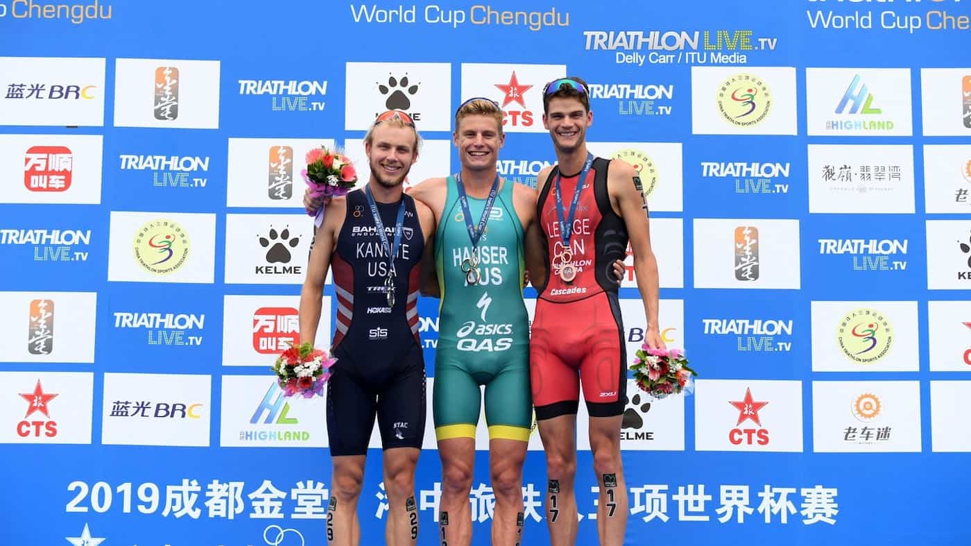 Chengdu ITU Triathlon World Cup - Matthew Hauser / Ben Kanute / Alexis Lapage