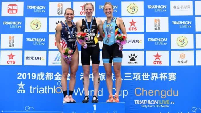 Chengdu ITU Triathlon World Cup - Laura Lindemann / Renee Tomlin / Valerie Barthelemy