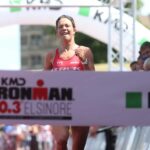 ELSINORE, DENMARK - JUNE 23: Holly Lawrence of Great Britain celebrates after winning IRONMAN 70.3 Elsinore on June 23, 2019 in Elsinore, Denmark. (Photo by Joern Pollex/Getty Images for IRONMAN)