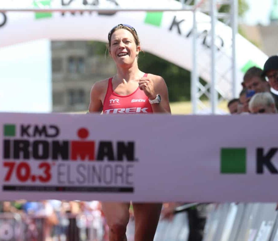 ELSINORE, DENMARK - JUNE 23: Holly Lawrence of Great Britain celebrates after winning IRONMAN 70.3 Elsinore on June 23, 2019 in Elsinore, Denmark. (Photo by Joern Pollex/Getty Images for IRONMAN)