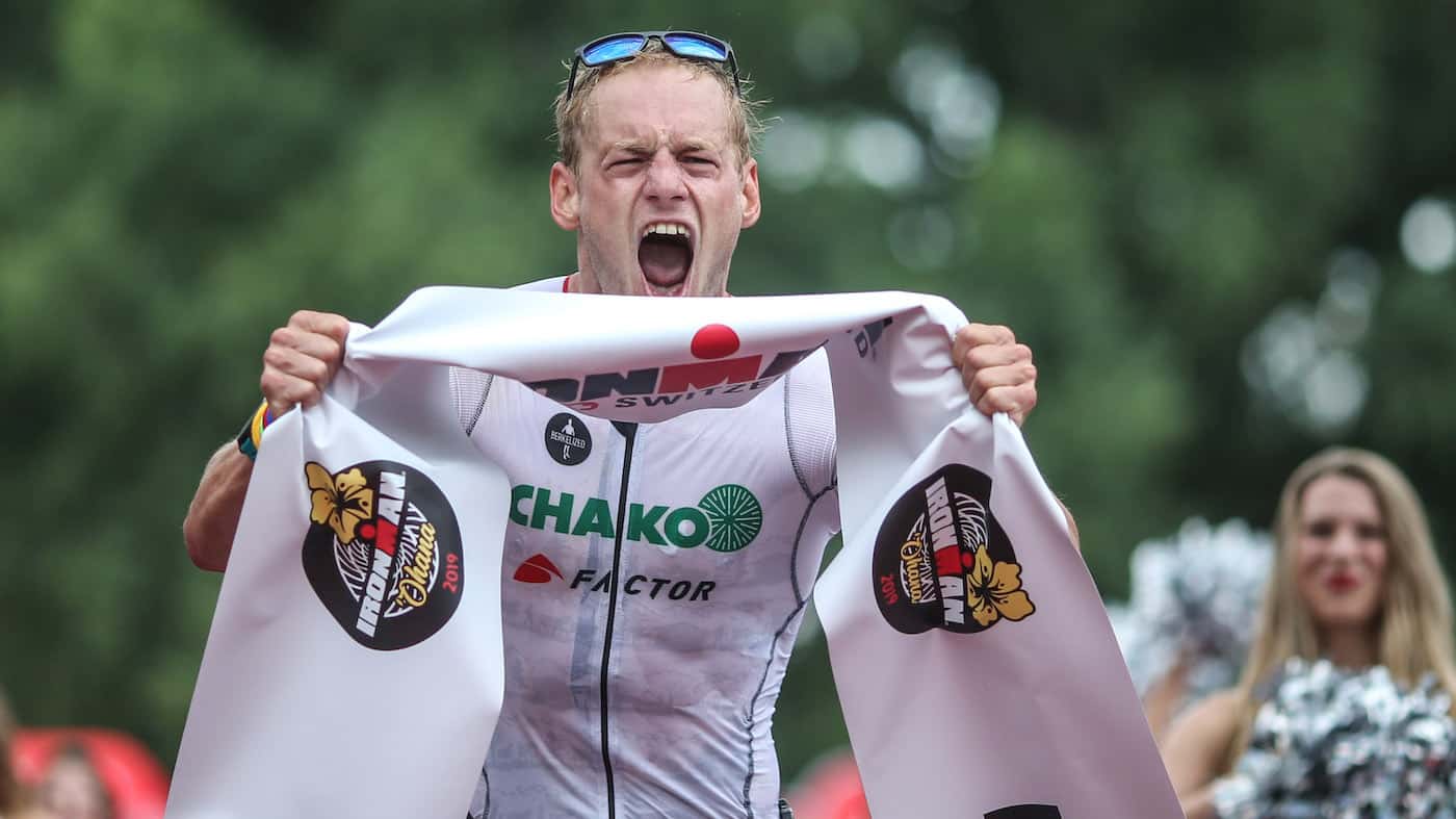 Weekend Roundup / ZURICH, SWITZERLAND - JULY 21: Jan van Berkel of Switzerland celebrates winning the men's race during IRONMAN Zurich on July 21, 2019 in Zurich, Switzerland. (Photo by Joern Pollex/Getty Images for IRONMAN)