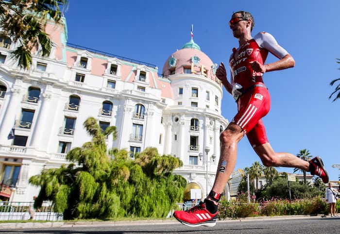 NICE, FRANCE - SEPTEMBER 08: Alistair Brownlee of Britain competes in the run section of Ironman 70.3 World Championship Men's race on September 8, 2019 in Nice, France. (Photo by Nigel Roddis/Getty Images for IRONMAN)