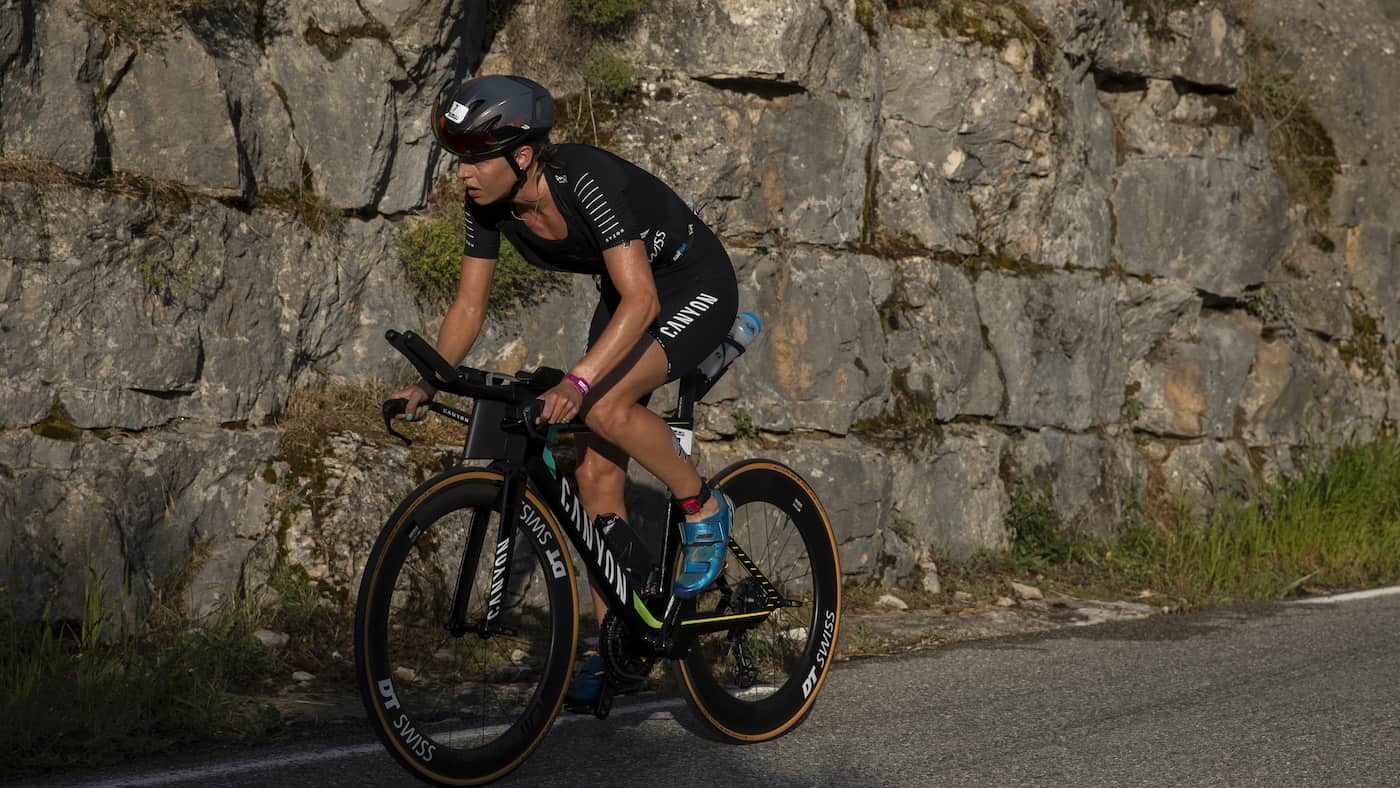 NICE, FRANCE - SEPTEMBER 07: Imogen Simmonds of Switzerland competes during the bike leg of IRONMAN 70.3 World Championship Women on September 07, 2019 in Nice, France. (Photo by Pablo Blazquez Dominguez/Getty Images for IRONMAN)