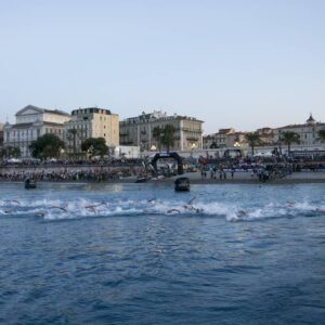 NICE, FRANCE - SEPTEMBER 08: Athletes compete in the swim leg of the the IRONMAN 70.3 World Championship Men in Nice on September 08, 2019 in Nice, France. (Photo by Jan Hetfleisch/Getty Images for IRONMAN) NICE, FRANCE - SEPTEMBER 08: Athletes compete in the swim leg of the the IRONMAN 70.3 World Championship Men in Nice on September 08, 2019 in Nice, France. (Photo by Jan Hetfleisch/Getty Images for IRONMAN)