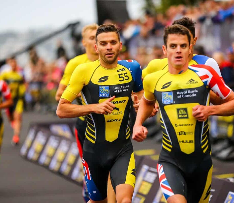 ST HELIER, JERSEY - SEPTEMBER 28, 2019: The Mens Semi Final Group B race during the RBC Super League Triathlon Jersey on September 28, 2019 in St Helier, Jersey. (Photo by Tommy Zaferes/Superleague Triathlon)