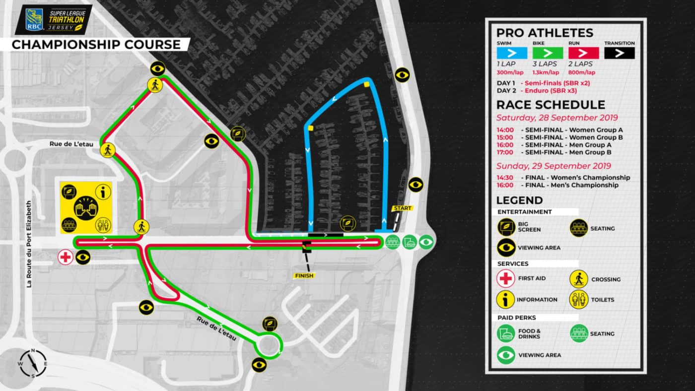 Super League Triathlon Jersey course map 2019