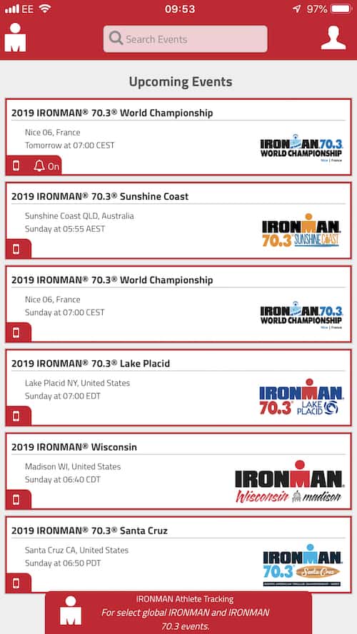 IRONMAN TrackerApp