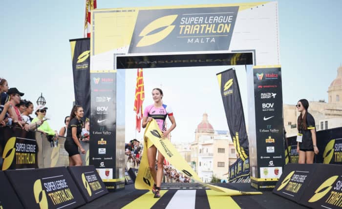 VALLETTA, MALTA - OCTOBER 19, 2019: in the Womens Group A Semi Final Race during Super League Triathlon Malta on October 19, 2019 in Valletta, Malta. (Photo by Tom Shaw/Superleague Triathlon)