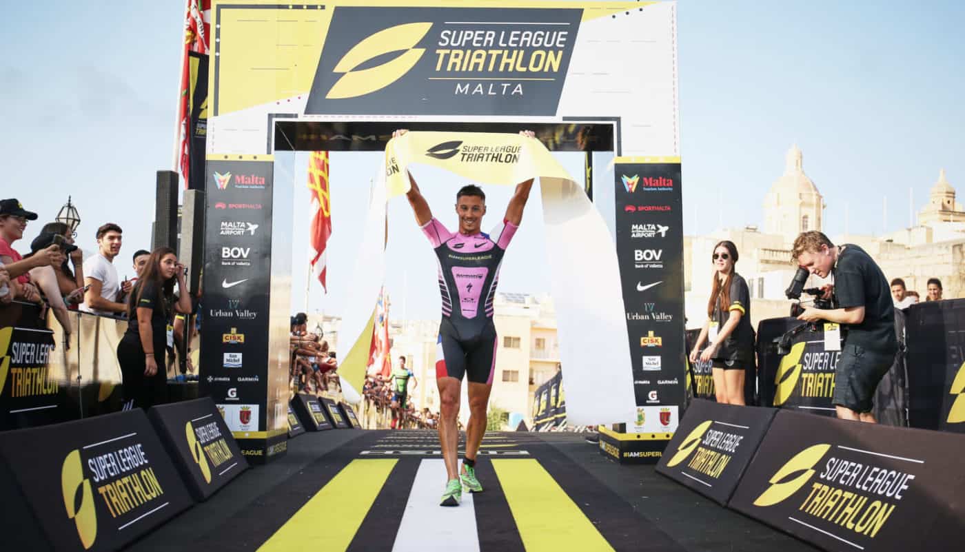 VALLETTA, MALTA - OCTOBER 19, 2019: in the Mens Group A Semi Final Race during Super League Triathlon Malta on October 19, 2019 in Valletta, Malta. (Photo by Tom Shaw/Superleague Triathlon)