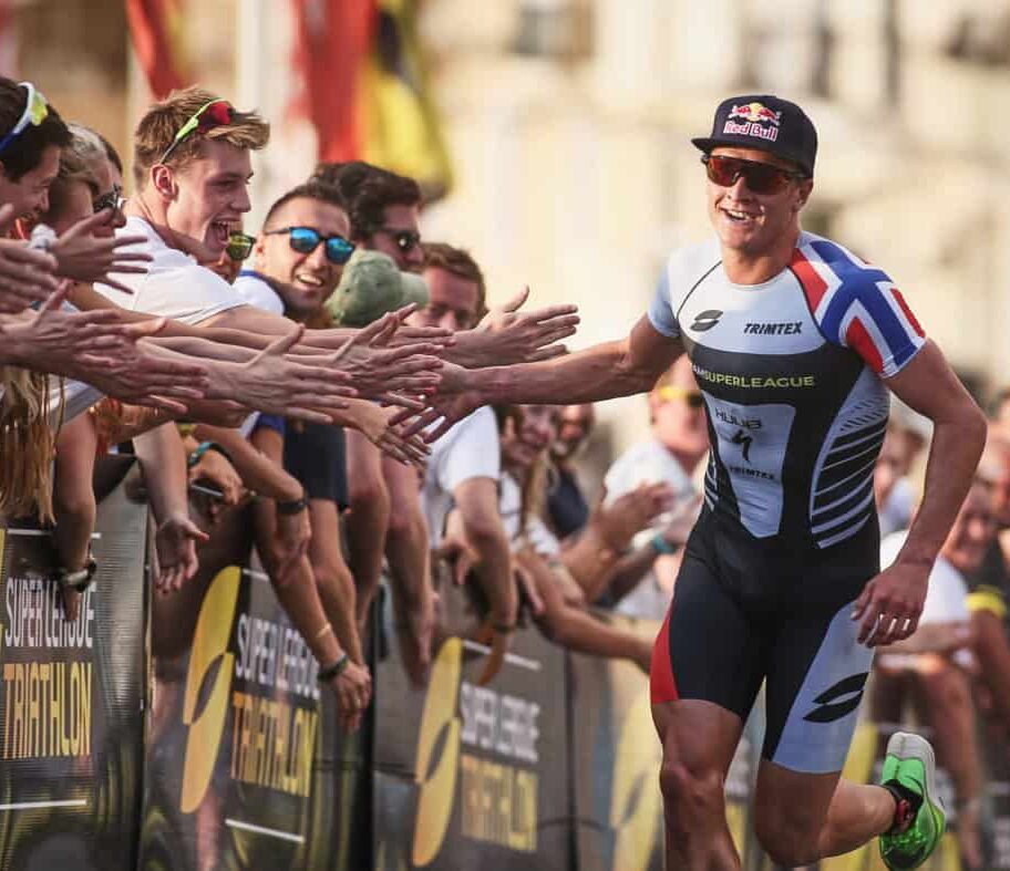 VALLETTA, MALTA - OCTOBER 19, 2019: in the Mens Group B Semi Final Race during Super League Triathlon Malta on October 19, 2019 in Valletta, Malta. (Photo by Tom Shaw/Superleague Triathlon)