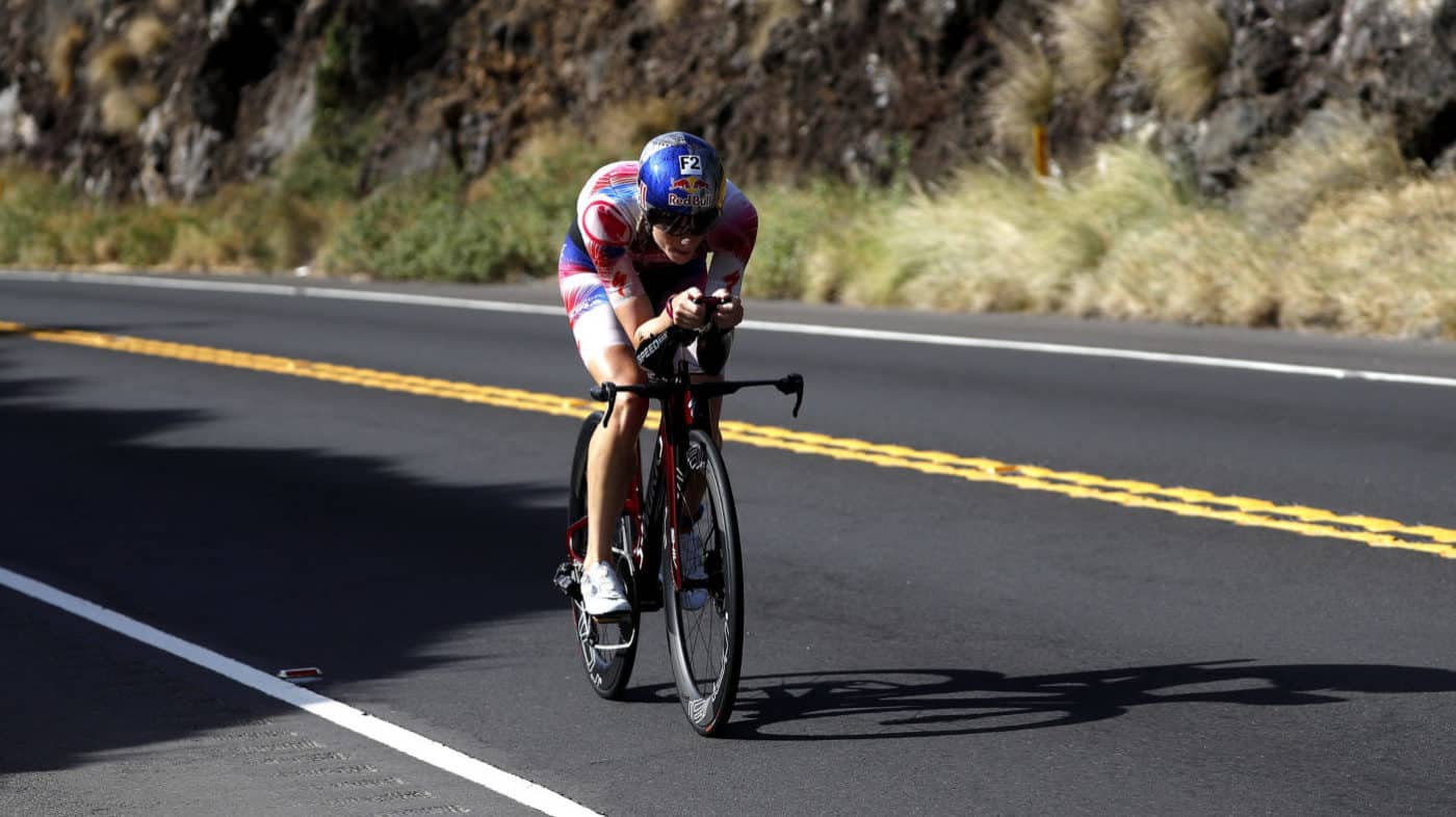 KAILUA KONA, HAWAII - OCTOBER 12: Lucy Charles-Barclay of Great Britain competes on the bike in the Ironman World Championships on October 12, 2019 in Kailua Kona, Hawaii. (Photo by Sean M. Haffey/Getty Images for IRONMAN)