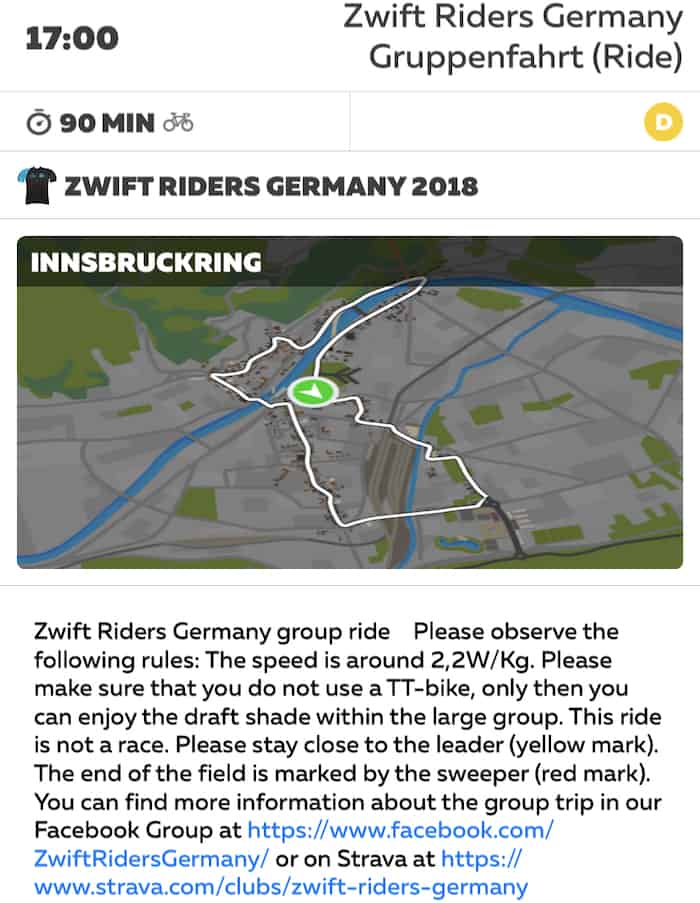 Zwift Group ride