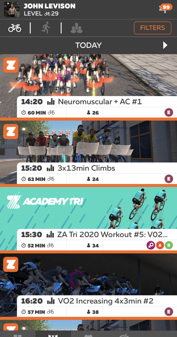 Zwift Group Workouts Companion App